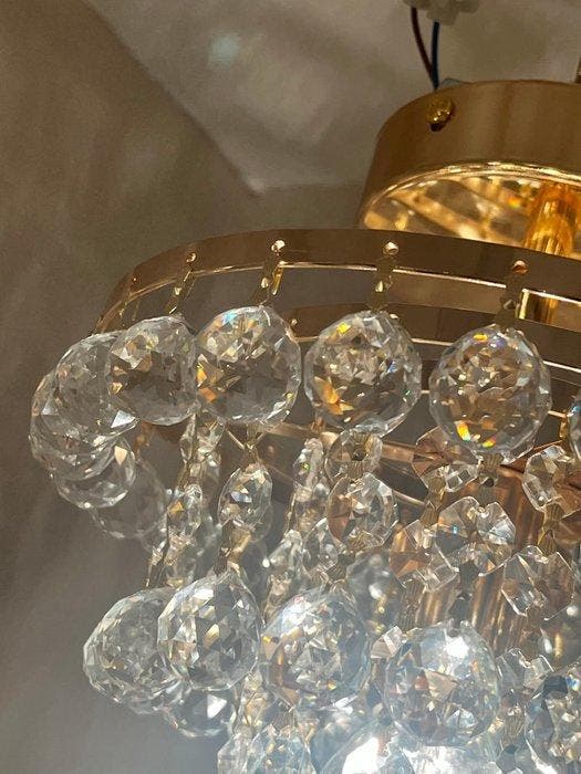 Swarovski - Plafonnier - Cristal, feuille dor, Antiquités & Art, Art | Objets design