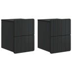 vidaXL Muurbevestigde Nachttafel 2 pcs Zwart 33 x 34,5 x 43, Verzenden