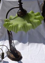 Staande lamp - Glas, Metaal - Rüschenlamp, tafellamp, Antiek en Kunst