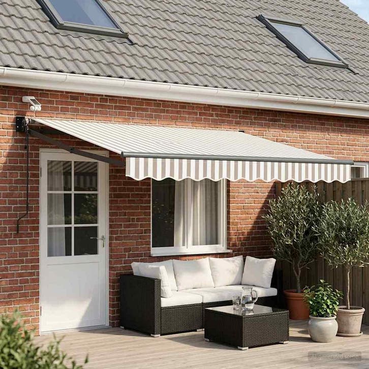 vidaXL Elektrisch Uitschuifbare Zonneluifel Lichtgrijs en, Tuin en Terras, Zonneschermen, Nieuw, Verzenden