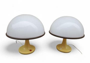Lampe de table (2) - Lampes en forme de champignon -, Antiquités & Art