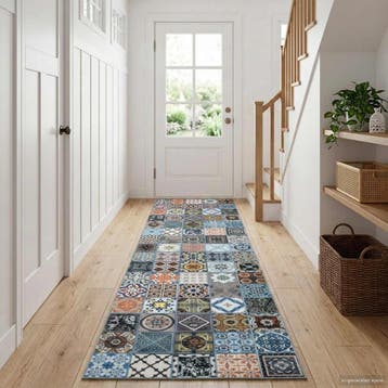 vidaXL Tapijt Runner ORIZ 1150 gsm Blauw, Verzenden, Nieuw