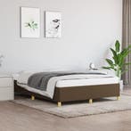 vidaXL Bedframe zonder matras stof donkerbruin 140x190 cm, Verzenden, Nieuw
