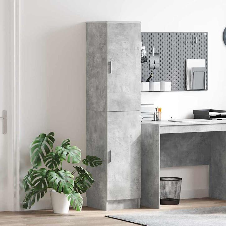 Highboard Betongrijs | Tweede kansje | OP = OP, Huis en Inrichting, Kasten | Dressoirs, Minder dan 50 cm, 25 tot 50 cm, Met deur(en)