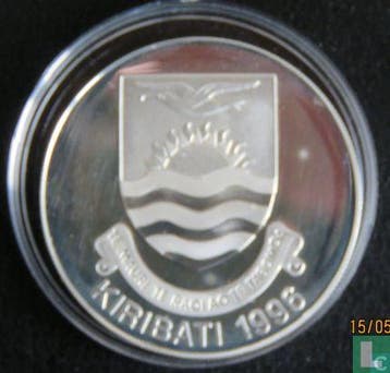 Kiribati 5 dollars 1996 (PROOF) Discoverer of Kiribati, Verzenden, Losse munt