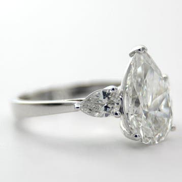 Ring - 14 karaat Witgoud - 3.50ct. tw. Diamant (Lab-grown) -