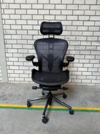 Herman Miller Aeron Remastered Onyx Met Atlas Hoofdsteun, Verzenden, Bureaustoel