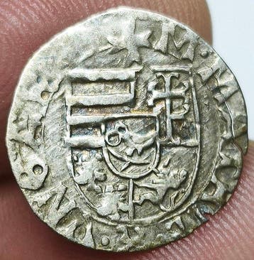 Hongarije, middeleeuws. Matthias Corvinus 1458-1490. Denar