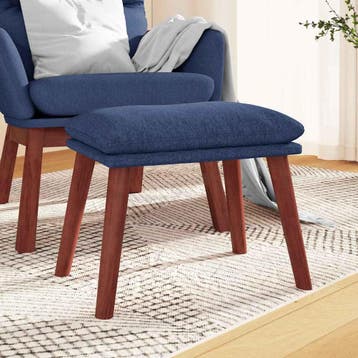 vidaXL Voetenbank 45x29,5x35 cm stof blauw, Huis en Inrichting, Verzenden, Nieuw