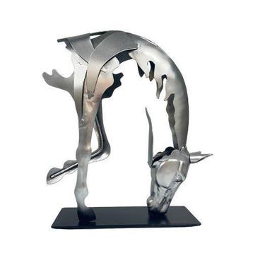 sculptuur, Handcrafted Metal Horse – Dynamic Equestrian Art