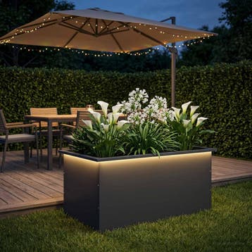 vidaXL Tuinplantenbak met led Antraciet 50 x 80 x 48 cm, Verzenden, Nieuw