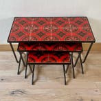 Set bijzettafels - Aardewerk, Smeedijzer - Set van drie