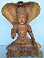 Boeddha gezeten onder Cobrahoofd, Ubud, Bali, Antiek en Kunst, Ophalen of Verzenden