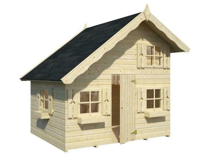 Houten speelhuis Leeuw met bovenverdieping | 16 mm wanden, Kinderen en Baby's, Speelgoed | Buiten | Speelhuisjes, Nieuw, Hout