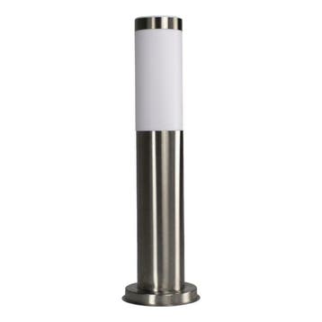 Staande buitenlamp zilver rond 45 cm IP44 | Kreta, Verzenden, Nieuw, Overige materialen, Led
