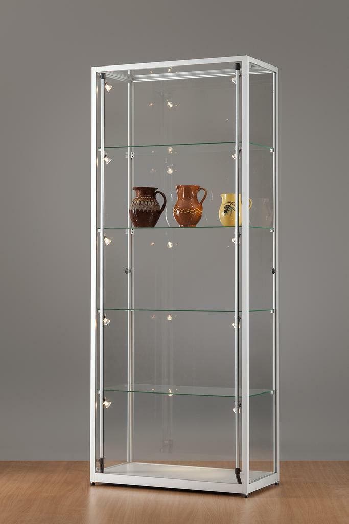 *TIP*  Luxe vitrinekast aluminium 80 cm met draaideur en ha, Zakelijke goederen, Kantoor en Winkelinrichting | Winkel en Inventaris