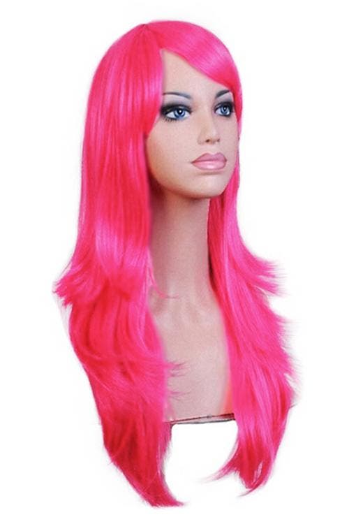 Luxe Lange Neon Roze Pruik Roze Unicorn Lang Haarwerk Schuin, Vêtements | Femmes, Costumes de carnaval & Vêtements de fête, Enlèvement ou Envoi