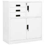vidaXL Kantoorkast 90x40x102 cm staal wit, Verzenden