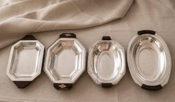 Plateau plat (4) - Art Déco - Plaqué(e) argent - Plats, Antiquités & Art