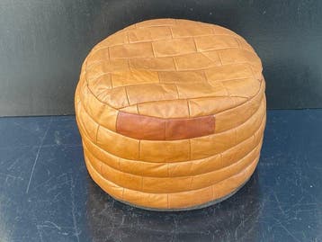 Poef - Leder, Textiel