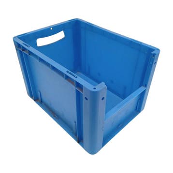 Magazijnbak 400x300x270 mm euronorm blauw pp gebruikt, Ophalen of Verzenden