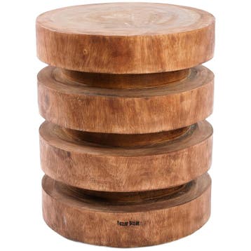 Bazar Bizar De Massaka Kruk - Naturel - Bijzettafel -, Huis en Inrichting, Verzenden, Zo goed als nieuw, Hout, 45 tot 60 cm