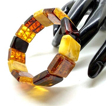Natuurlijke Baltische barnsteen brede cuff-armband 21,7 g -