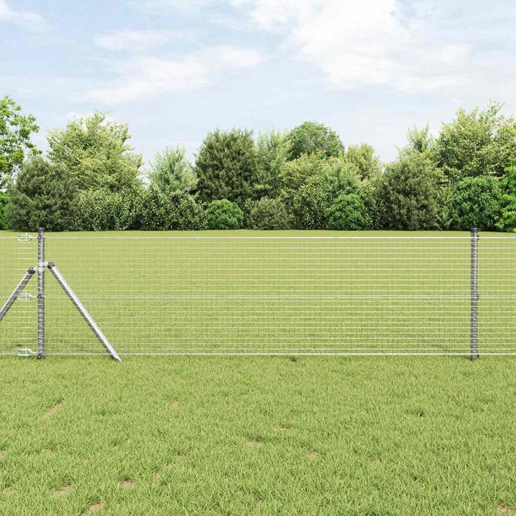 vidaXL Gelast draadhek Zilver, Tuin en Terras, Tuinhekken en Hekwerk, Nieuw, Verzenden
