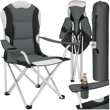 Kampeerstoel bekleed - grijs, per stuk, Verzenden, Nieuw