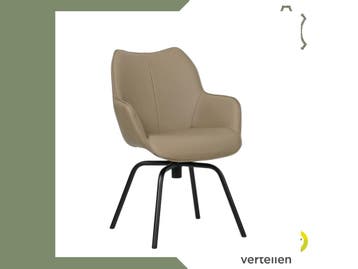 Leren draaibare eetkamerstoel Magic - Toledo Mocca, 60 tot 90 cm, Nieuw, Leer, Ophalen of Verzenden