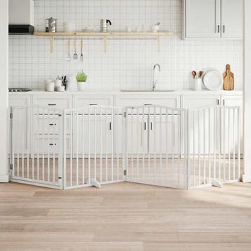 vidaXL Hondenhek inklapbaar met deur 4 panelen 320 cm, Verzenden