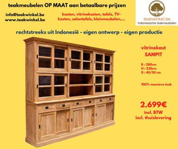 Duurzame teakmeubelen (maatwerk), Koloniaal en modern, Nieuw, Verzenden, 200 cm of meer