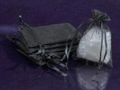Cadeauzakje giftbag Organza Zwart 9x13 cm, Nieuw