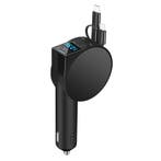 12v Adapter Zwart Autolader Splitter Micro USB USB-C Lightni, Verzenden, Nieuw