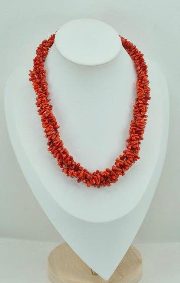 Koraal - Zilver - Halsketting - CORALLO MEDITERRANEO