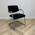 Sitland vergaderstoel / sledestoel, zwart - grijs, Huis en Inrichting, Stoelen, Gebruikt, Zwart, Eén