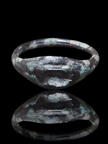 Grec antique mycénien Bague-sceau doiseau éblouissante