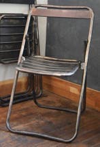 Stoel (3) - Staal - stalen vouwstoelen - Franse militaire, Antiek en Kunst