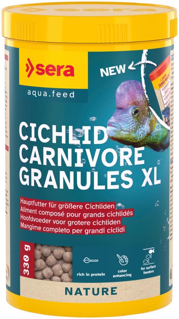 Sera Cichlid Carnivore Granules XL 1000ml, Animaux & Accessoires, Poissons | Aquariums & Accessoires, Enlèvement ou Envoi