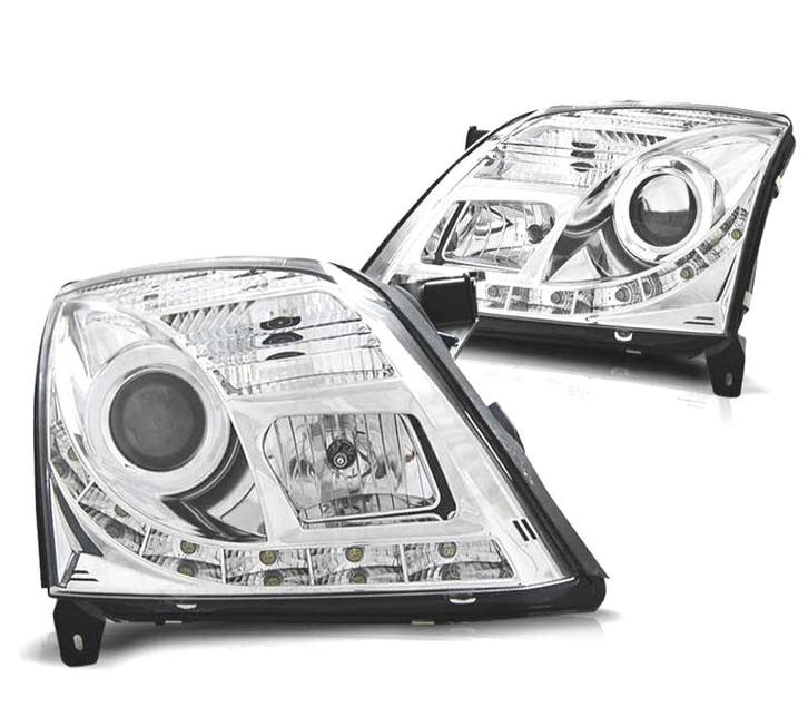 Phares Pour Opel Vectra C 02-05 Xenon Daylight Led Drl Chrom, Auto-onderdelen, Verlichting, Verzenden