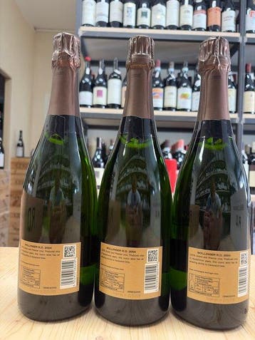 2004 Bollinger, Champagne R.D. 2004 - Champagne - 3 Flessen, Verzamelen, Nieuw