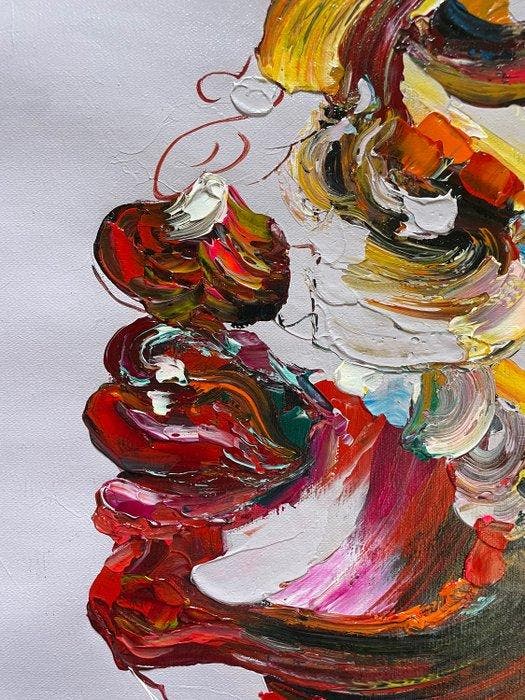 Hoenzi (XX-XXI) - Testa in tempesta, Antiquités & Art, Art | Peinture | Moderne