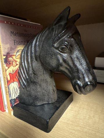 sculptuur, Horse Head Bookend – Cast Iron Style Equestrian
