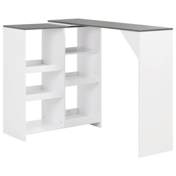 vidaXL Bartafel met verplaatsbaar schap 138x39x110 cm wit, Verzenden