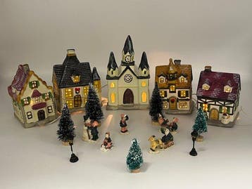Decoratief ornament - Christmass Village - Keramiek, Nieuw