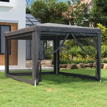 vidaXL Partytent met 4 mesh zijwanden 3x4 m HDPE, Verzenden