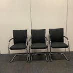 complete set van 3 stuks vergaderstoelen,  Klöber 742,, Huis en Inrichting, Gebruikt, Zwart, Drie