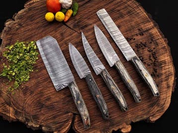 Keukenmes - Kitchen knife set - U269 - Staal, Hout,