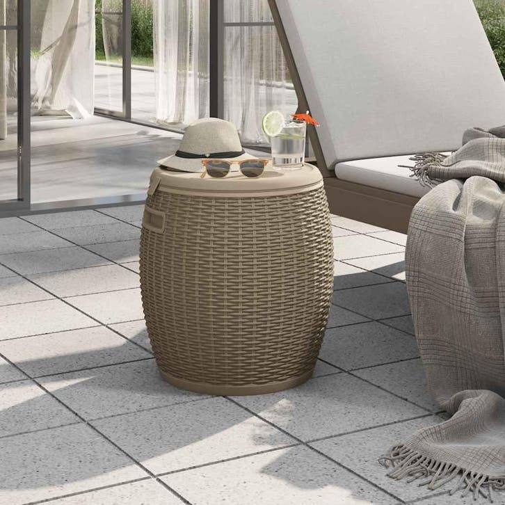 vidaXL Tuinbox 4-in-1 polypropeen lichtbruin, Tuin en Terras, Bergingen en Tuinkasten, Nieuw, Verzenden