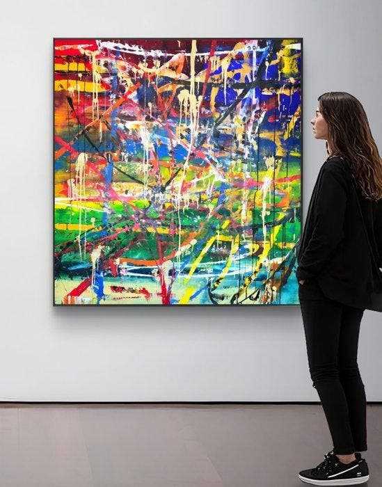 Micha Lenartowicz - Abstract Composition - XXL, Antiquités & Art, Art | Peinture | Moderne